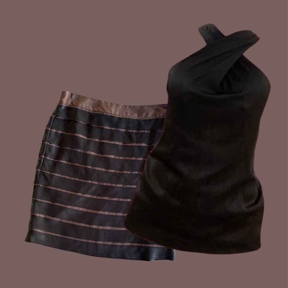 Banana Republic and Ann Taylor ensemble blouse and skirt